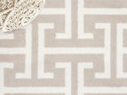 Abani Contemporary 3D Beige & White Modern Greek Key Pattern Area Rug - Geometric Meander 6' x 9' Arto Collection Neutral Rug Rugs