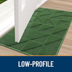 OLANLY Door Mats Indoor, Non-Slip, Absorbent, Dirt Resist, Entrance Washable Mat, Low-Profile Inside Entry Doormat for Entryway (32x20 inches, Green)