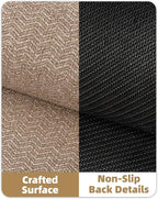 Color&Geometry Large Front Door Mat Indoor Entrance, 36"X56" Indoor Mats for Entryway Non Slip Rubber Backed, Dirt Trapper Double Door Mat Washable, Dark Khaki (Rolled-up NO Creases)