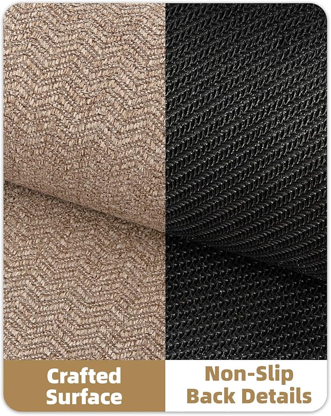 Color&Geometry Large Front Door Mat Indoor Entrance, 24"X48" Indoor Mats for Entryway Non Slip Rubber Backed, 2x4 Dirt Trapper Double Door Mat Washable, Dark Khaki (Rolled-up NO Creases)