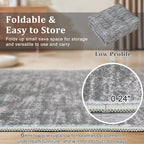 RUGSREAL Washable Contemporary Area Rug 5x7 Bedroom Large Area Rug Low-Pile Solid Modern Throw Carpet Non-Slip Stain Resistant Home Office Solid Rug for Living Room Bedroom Kids Room, 5' x 7' Grey