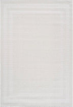 CAMILSON Micro Loop Rug 6x9 Modern Luxury Bordered Area Rugs Soft High and Low Pile Stain Resistant Easy-Cleaning Non-Shedding for Living Room Office Indoor Carpet (6 x 9 / White)