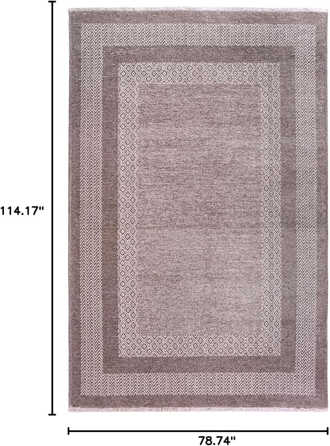 Alfa Rich 7x10 Light Gray Washable Area Rugs for Living Room Bedroom Kitchen Dining Cotton Decor Rug