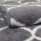 Rugs.com Lattice Frieze Collection Rug – 5' Square Dark Gray Medium Rug Perfect for Living Rooms, Kitchens, Entryways