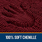 OLANLY Bathroom Rugs 44x24, Extra Soft Absorbent Chenille Bath Rugs, Rubber Backing Quick Dry, Machine Washable Bath Mats for Bathroom Floor, Tub and Shower, Home Decor Accessories, Burgundy