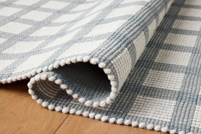 Loloi Magnolia Home by Joanna Gaines Ryder Collection RYD-02 Blue/Ivory 8'-6" x 11'-6" Area Rug