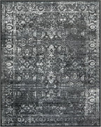 Morebes Vintage 8x10 Area Rugs for Living Room, Washable Black Rugs for Bedroom Farmhouse Non-Slip, Soft Distressed Indoor Floor Boho Carpet for Dining Room Playroom Home Office