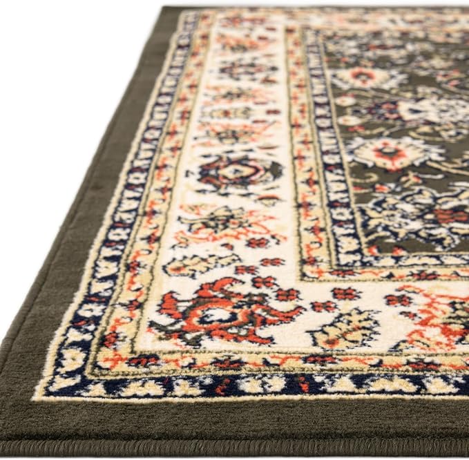Unique Loom Sialk Hill Collection Area Rug - Washington (7' 1" x 10' Rectangle Green/Hunter Green)