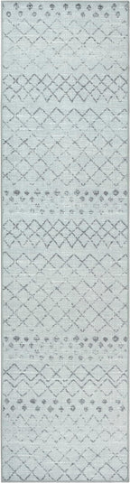 GLN Rugs Contemporary Collection - Machine Washable Area Rug, Contemporary Washable, Non Slip, Low Pile Chenille Rug, Living Room, Bedroom, Kitchen Rug (2'6" x 10' Gray 0166)