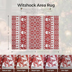 WITSHOCK Christmas Area Rugs for Living Room: 5x7 Stain Resistant Non-Slip Washable Red Snowflake Christmas Carpet, Soft Dining Room Bedroom Rugs, Indoor Decor for Home, Holiday