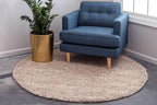 Unique Loom Solid Shag Collection Area Rug (6' 1" Round, Taupe)