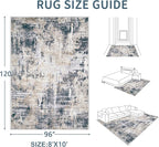 Area Rugs 8x10 Living Room: Washable Rug Modern Abstract Large Rugs Soft Non Slip Neutral Rug Stain Resistant Indoor Carpet for Bedroom Kitchen Dining Room Home Office Rugs(Black Brown,8'x10')