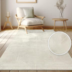 Paco Home Modern Area Rug with Minimalist Arched Lines in Neutral Cream, Size: 5'3" x 7'3"