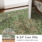 8x10 Area Rugs for Living Room Ultra-Soft Washable Rug Vintage Distressed Boho Area Rug, Non-Slip Low Pile Stain Resistant Carpet for Bedroom Dining Room Kitchen Office