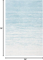 SAFAVIEH Adirondack Collection Accent Rug - 4'5" x 6'5", Aqua & Ivory, Modern Ombre Design, Non Shedding & Easy to Clean, Ideal for Living Room, Bedroom, Office, Dining Space (ADR113J)