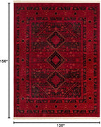 Unique Loom Tekke Collection Area Rug - Sheibani (10' x 13' Rectangle, Red/ Black)