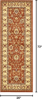 Unique Loom Voyage Collection Traditional Oriental Classic Intricate Design Area Rug (2' 2 x 6' 0 Runner, Terracotta/Ivory)