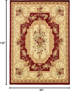 Unique Loom Versailles Collection Traditional Classic Floral Motif Area Rug (8' 0 x 11' 4 Rectangular, Burgundy/ Ivory)