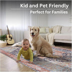 Bloom Rugs Washable Non-Slip 5' x 7' Rug - Terracotta/Blue Traditional Medallion Area Rug for Living Room, Bedroom, Dining Room, and Kitchen - Exact Size: 5' x 7'