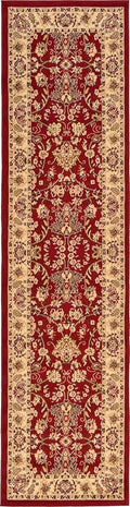 Rugs.com Yasmin Collection Rug – 10 Ft Runner Burgundy Medium Rug Perfect for Hallways, Entryways