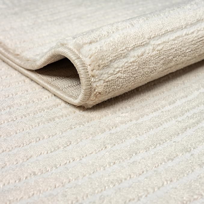 Abani Neutral Beige Area Rug 12' x 15' for Living Room, Bedroom - Zen Reiki Circles Pattern - Durable & Easy to Clean