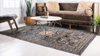 Unique Loom Taftan Collection Border Geometric Tribal Inspired Design Area Rug (4' 0 x 6' 0 Rectangular, Gray/ Black)