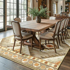 Area Rug 3x4 Rug Machine Washable Non-Slip Low Pile Print Pattern Western Rug for Living Room Bedroom Entryway Tribal Series-Cream/Camel
