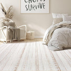 Nakagishi 5x8 Area Rug Living Room: Washable Boho Large Neutral Soft Farmhouse Rugs Stain Resistant Modern Indoor Floor Non-Slip Carpet for Bedroom Nursery Kids Playroom Office Dining Room Dorm- Brown