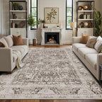LUMI 8x10 Washable Area Rug for Living Room, Ultra Soft Traditional Vintage Rugs Non Slip with Rubber Backing, Low Profile, High Traffic, Stain Resistant Carpets, Ideal for Bedroom, Dining Room
