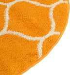 Rugs.com Lattice Frieze Collection Rug – 5' Round Orange Medium Rug Perfect for Kitchens, Dining Rooms