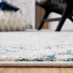 SAFAVIEH Tulum Collection Area Rug - 5' Square, Ivory & Turquoise, Moroccan Boho Tribal Design, Non-Shedding & Easy to Clean, Ideal for Living Room, Bedroom, Dining Space (TUL272E)