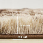 Andency 8x10 Area Rugs for Living Room, Upgrade Non-Slip Fluffy Soft Large Shag Bedroom Carpet, Tie-Dyed Brown Big Indoor Thick Nursery Rug for Kids Dorm Home Decor Aesthetic