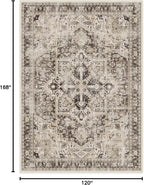 RUGGABLE Washable Vintage Area Rug – Kamran Hazel 10x14, Stain-Resistant, Non-Slip – Large Machine Washable Rugs for Living Room, Bedroom, Hallway, Entryway & Office–with Cushioned Pad