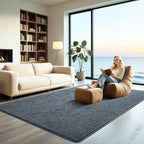 HQAYW 6x9 Large Area Rugs for Living Room Bedroom, Modern Thickened Memory Foam Soft Rug, Low Pile Minimalist Washable Non Slip Carpets for Kids Girls Boys Nursery Dorm Home Decor, Navy Blue