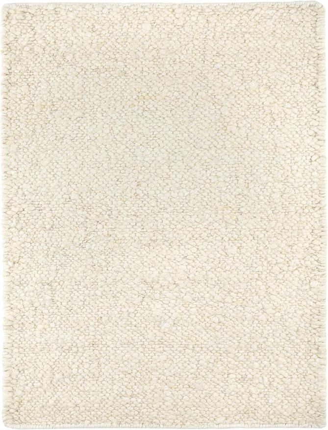 Dash & Albert Holmstead Ivory Handwoven Wool Rug, 3 X 5 Feet, Ivory Solid Pattern - Premium Luxury Hotel Quality Soft Breathable Hypoallergenic Machine Washable Easy Care All Season Comfortable