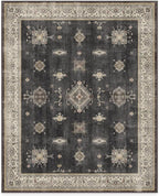 RUGGABLE Washable Vintage Area Rug – Verena Dark Wood 8x10, Stain-Resistant, Non-Slip – Large Machine Washable Rugs for Living Room, Bedroom, Hallway, Entryway & Office–with Standard Pad