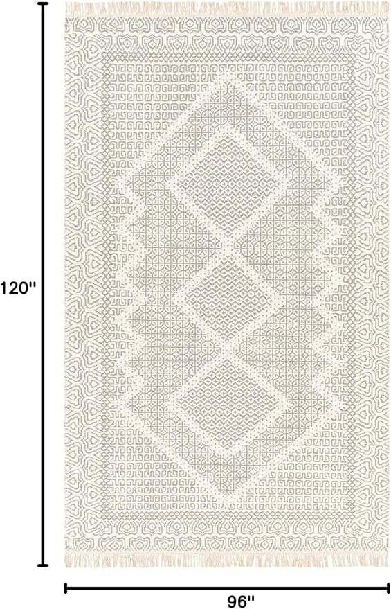 Mark&Day Wool Rugs, 8x10 Nishnabotny Cottage Light Gray Area Rug, Grey Beige Carpet for Living Room, Bedroom or Kitchen (8' x 10')