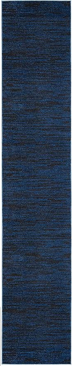 Nourison Home Nourison Essentials Midnight Blue 2'2" x 14' Area Rug - Easy Clean, Non Shedding, Bed Room, Living Room, Dining Room, Kitchen (14' Runner)