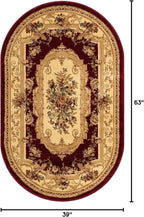 Rugs.com Chateau Collection Rug - 3' x 5' Oval Red Medium Pile Rug