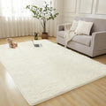 Andency Cream Soft Area Rugs for Living Room Bedroom, 4x6 Fluffy Shaggy Bedside Rug, Non-Slip Large Shag Fuzzy Plush Carpets for Bedroom Kids Dorm Nursery Home Decor Aesthetic