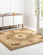 Rugs.com Chateau Collection Rug – 8' x 11' Cream Medium Rug Perfect for Living Rooms, Kitchens, Entryways