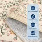GarveeHome Boho 8x10 Area Rugs for Living Room, Floral Vintage Rugs for Bedroom with Soft Low Pile, Non Slip Stain Resistant Washable Rug 8x10 for Dining Room Camel Large Carpet for Office Playroom