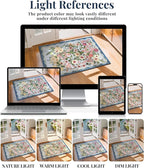 Door Mat Entrance 2x3 Rug - Floral Rugs Washable Small Area Rug Non-Slip Stain Resistant Low Pile Flower Print Throw Rugs for Indoor Entryway, Bedroom, Kitchen, Front Door, Entry - Blue