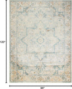 Nourison Home Astra Machine Washable Light Blue 7'10" x 10' Area Rug - Easy Clean, Non Shedding, Bed Room, Living Room, Dining Room, Kitchen (8' x 10')