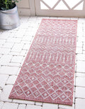Unique Loom Outdoor Trellis Collection Area Rug - Tribal Trellis (2' 7" x 10' Runner Rust Red/Ivory)