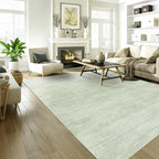 Sage Green Area Rug 5x7,Boho Abstract Washable Neutral Cottagecore Rugs for Living Room,Light Green and Cream Beige