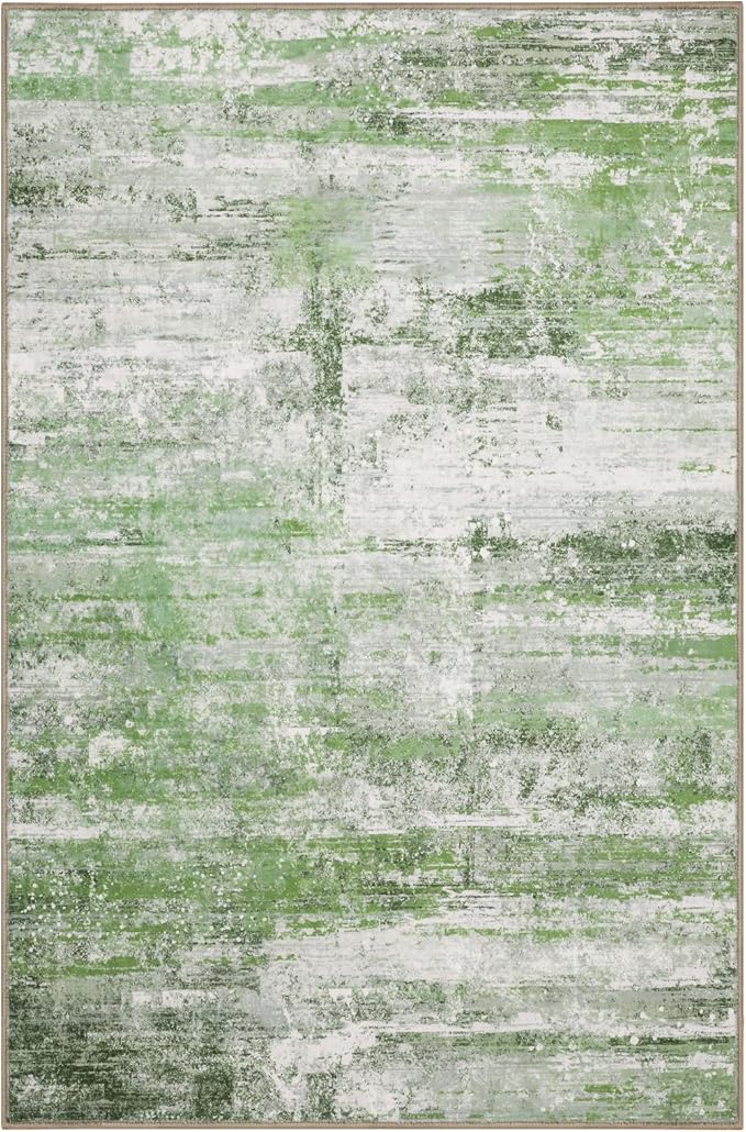 Abstract 5x8 Area Rug for Living Room Dining Room Home Office Bedroom Sage Green
