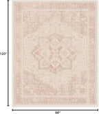 RUGGABLE Washable Area Rug – Kamran Soft Pink 8x10, Stain-Resistant, Non-Slip – Large Machine Washable Rugs for Living Room, Bedroom, Hallway, Entryway & Office–with Standard Pad