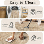 2x6 Runner Rug for Hallways Vintage Distressed Non Slip Long Carpet Floral Boho Distress Print Pattern Mat Lightweight Retro Accent Throw Carpet for Kitchen Bedroom Bedside Laundry Room-Khaki