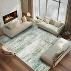 5x7 Abstract Area Rugs for Living Room, Modern Washable Indoor Rug for Bedroom, Thin Soft Large Non-Slip Carpet for Dining Room Home Office Farmhouse Decor - Abstract Army Green